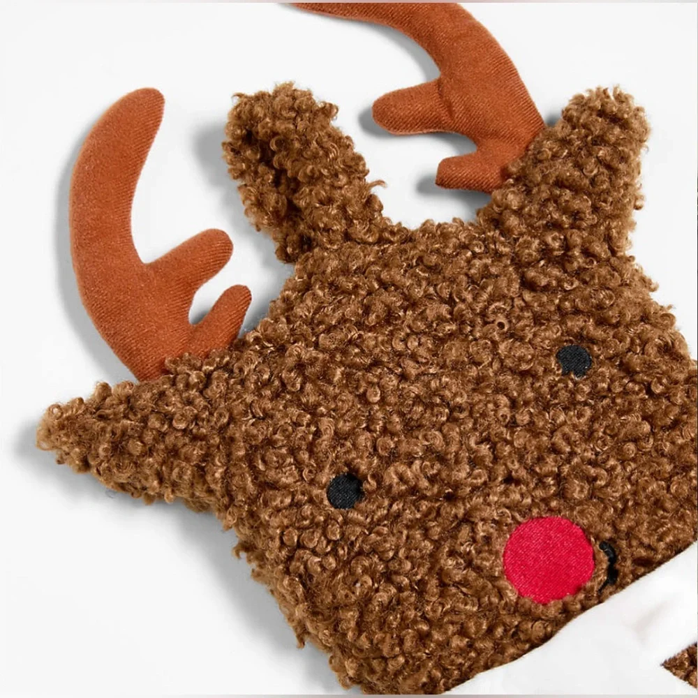 Crate&kids Brown Reindeer Holiday Stocking Crate&barrel